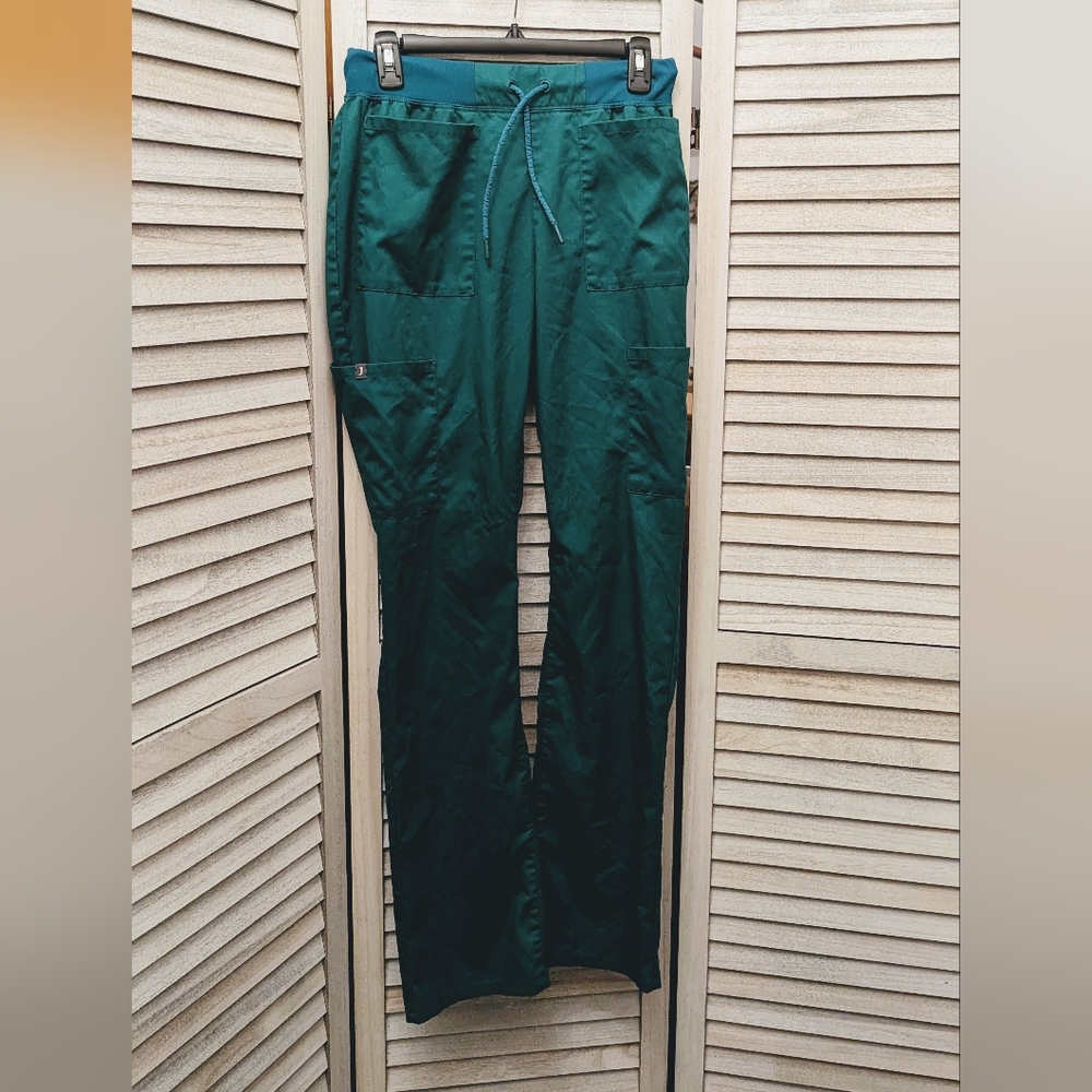 Jaanuu Drawstring 6 Pocket Scrub Pant Hunter Green